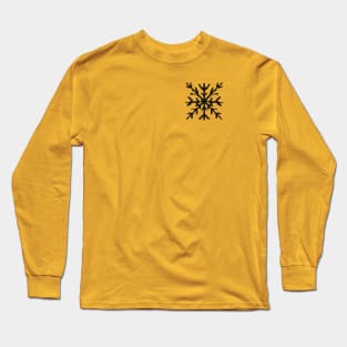 Black snowflake pixel art Long Sleeve T-Shirt